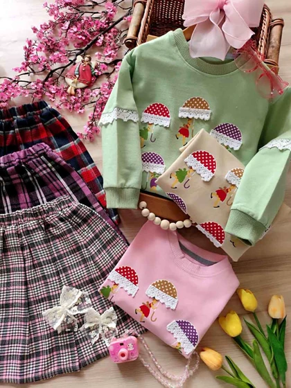 بلوز دامن دخترانه مدل چتر