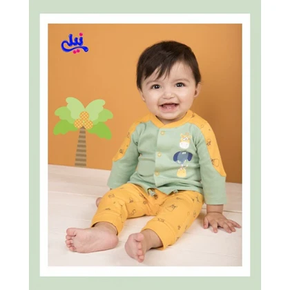 شلوار طرح دار پسرانه نوزادی نیلی طرح ZOO