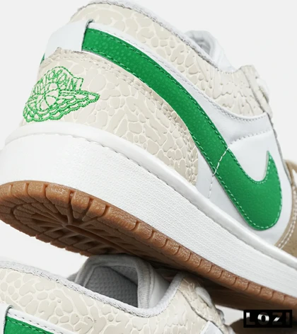 کفش کتانی مردانه و زنانه سفید کرم سبز NIKE jordan 1