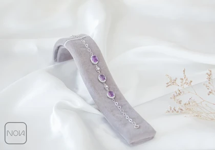 دستبند نقره آمیتیست