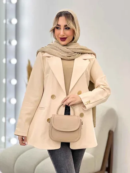 مانتو جیب نما دکمه طلایی