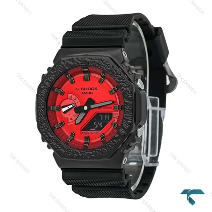 جی شاک GM-2100 مردانه مشکی صفحه قرمز GShock-7594-G