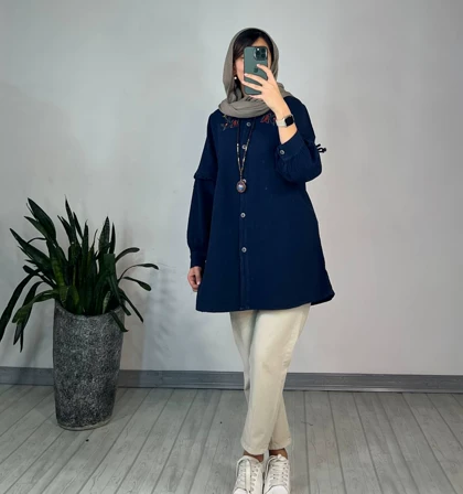 مانتو گلدوزی ارکیده (ایراد دار)