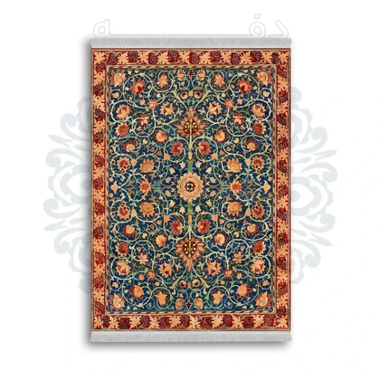 *جدید* فرشینه از جنس پارچه شانل مخمل ترک طرح فانتزی برند دفه کد 550