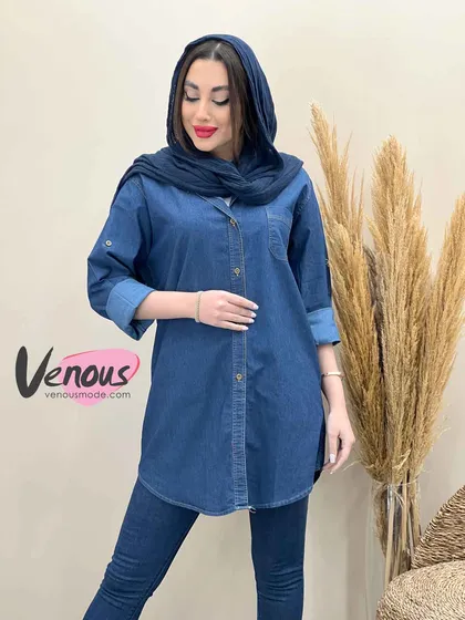 مانتو جین جلو دکمه