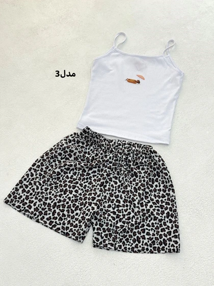 ست تاپ و شورتک زنانه پلنگی |آراسز