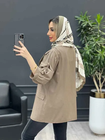 مانتو لینن تک دکمه