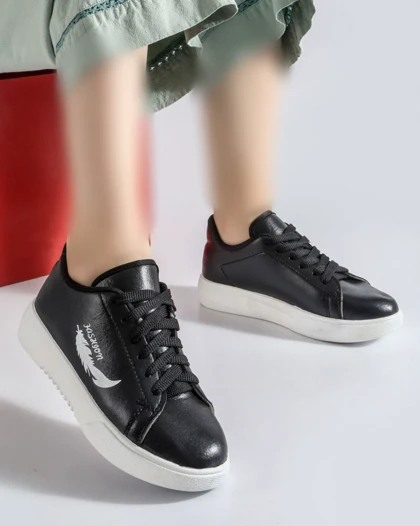 کفش زنانه ونس فشیون مشکی طرح ضربان قلب