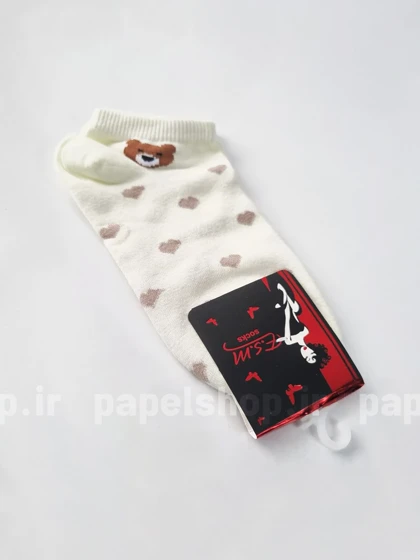 جوراب مچی نخ پنبه طرح خرس