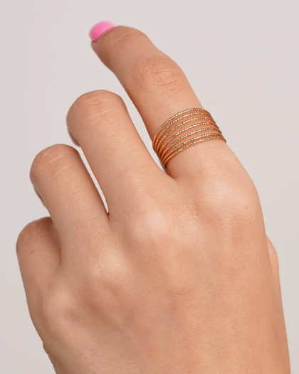 انگشتر چند لاین برند ژوپینگ سایز 7