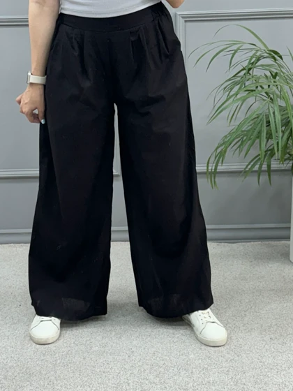 شلوار لینن مشکی