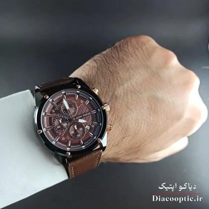 ساعت مچی مردانه اورجینال موتور ژاپن برند مینی فوکوس سه موتور مدل Mf0161G.03 بند چرم