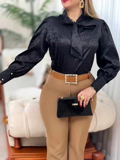 شومیز ساتن شیرین 2844