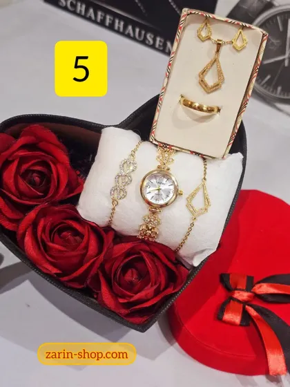 باکس هدیه زنانه دخترانه ساعت و سرویس