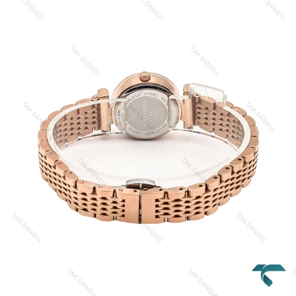 ساعت مچی رومانسون زنانه رزگلد صفحه مشکی Romanson-6205-L