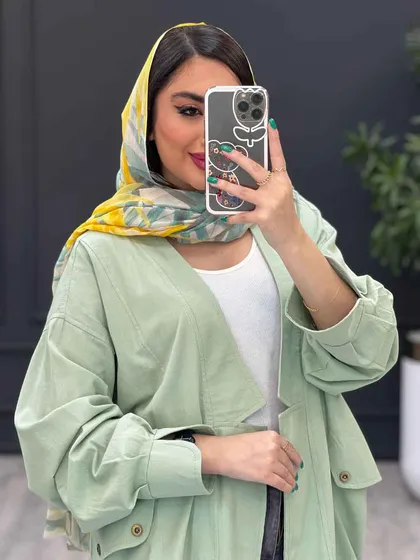 مانتو لینن سر آستین چاک دو جیب