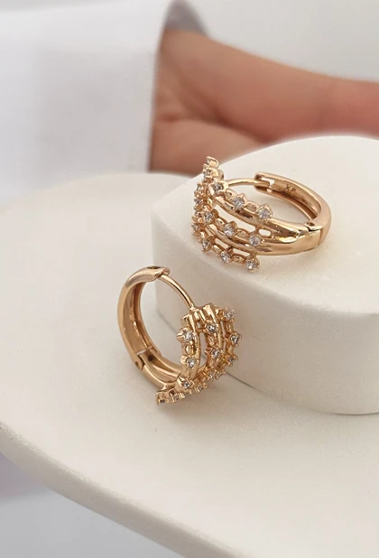 گوشواره حلقه‌ای نگین‌دار ژوپینگ 648