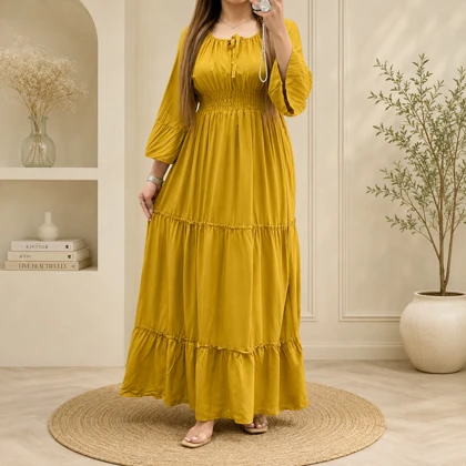 پیراهن ساحلی نخ ململ مدل عروسکی کد 50010