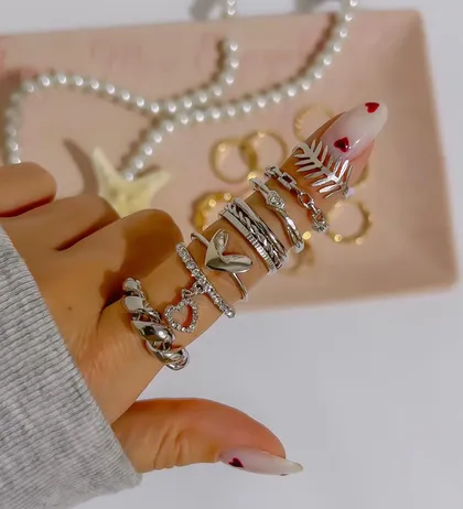 انگشتر پکی قلب آویزدار ring pack