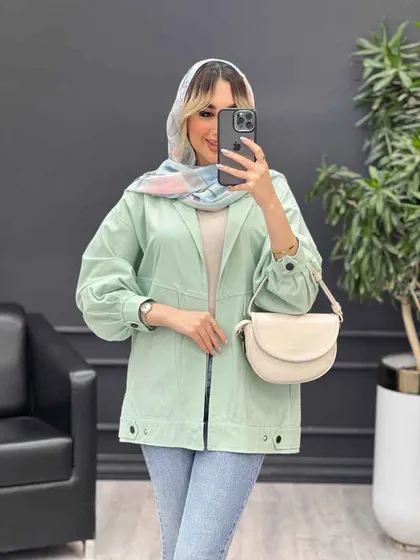 مانتو لینن دو جیب نما پایین پاگن