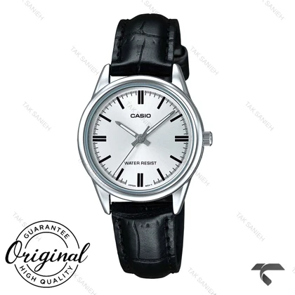 ساعت کاسیو LTP-V005L-7AU اورجینال زنانه بند چرم مشکی Casio-10336-L