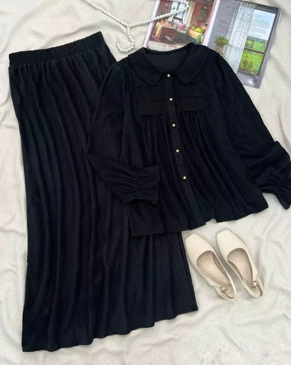 ست شومیز و دامن مخمل کد 5565