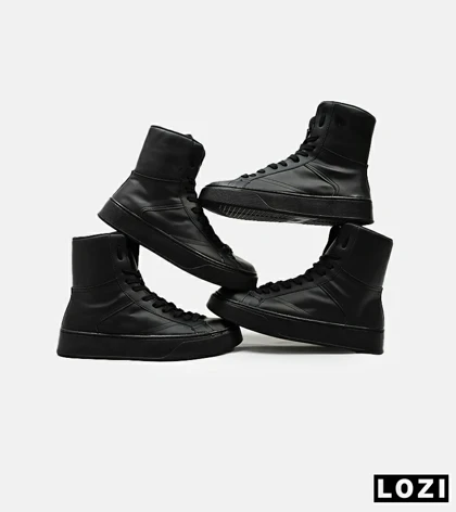 بوت مردانه چرمی مشکی ZARA