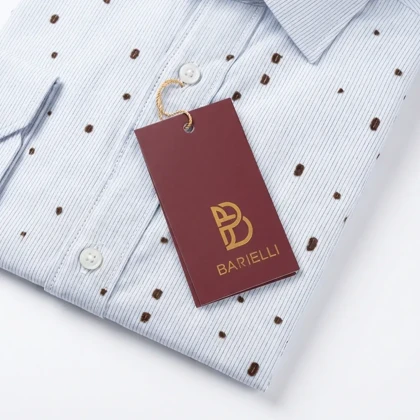 پیراهن راه راه با دیتیل مخمل مردانه برند Barielli