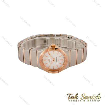 ساعت امگا کانسلیشن زنانه دورنگ رزگلد صفحه سفید ایندکس خط Omega-5161-L