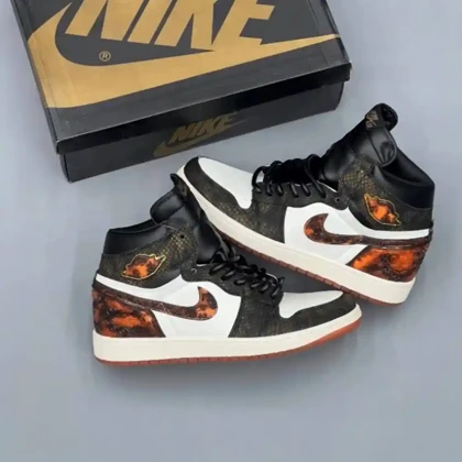 کفش نایک ایر جردن وان ساق‌دار پوست مار دراگون Nike Air Jordan 1 High Dragon Snakeskin