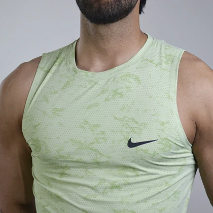 رکابی ورزشی رانینگ مردانه نایک مدل 6209 چریکی سبز روشن