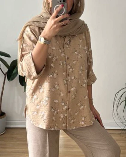 شومیز مانتویی گلبرگ