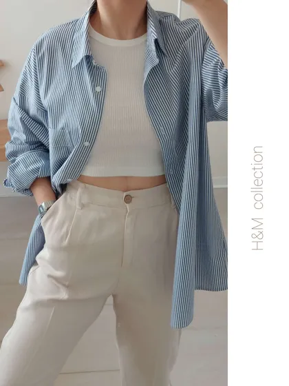 شومیز h&m راه راه