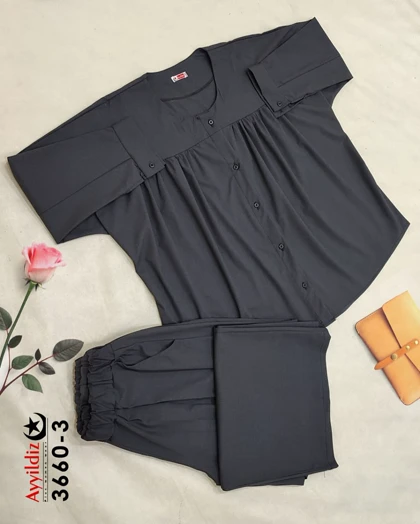 ست مانتو شلوار زنانه سایز بزرگ کد 3660
