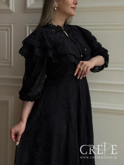 پیراهن گیپور جلو چین