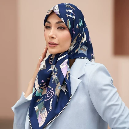 روسری ابریشم توییل تک‌رنگ (قواره 100) 30280