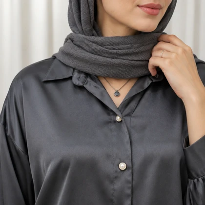 شومیز ساتن سیلک پانیذ مشکی