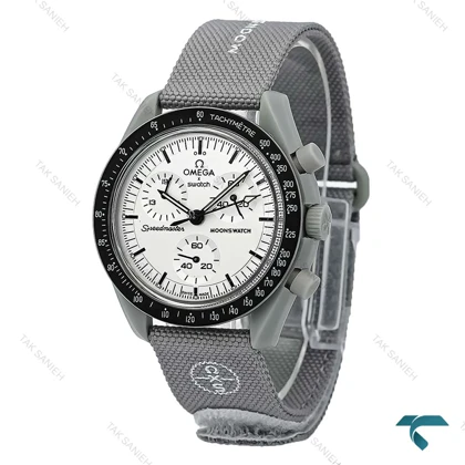 امگا سواچ ماموریت به ماه بند برزنتی طوسی Swatch-8846-U
