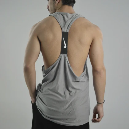 رکابی ورزشی پشت کش دار مردانه نایک مدل VHD-Dri Fit-4K0998 طوسی روشن