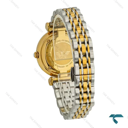 ساعت مچی زنانه امپریو آرمانی دورنگ طلایی صفحه سبز Armani-7614-L