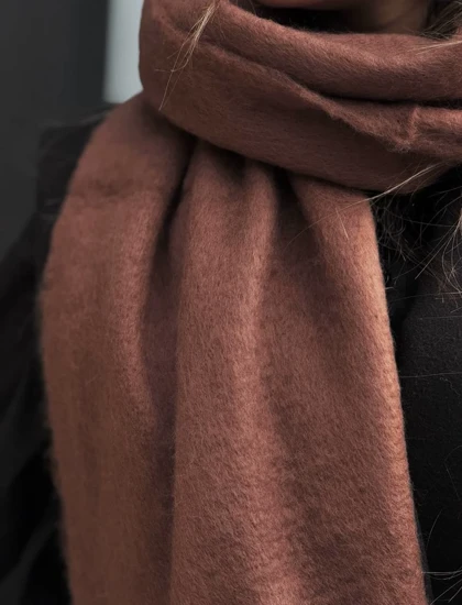 بیگ اسکارف پشمی قهوه ای کد 400