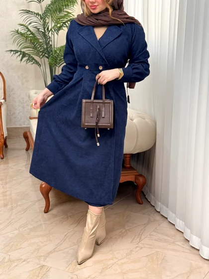 پیراهن مانتویی کبریتی 3535