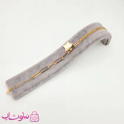 دستبند زنانه ژوپینگ با زنجیر ترکیبی و آویز ستاره