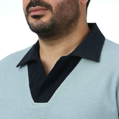 پولوشرت آستین کوتاه یقه شکاری مردانه سیزر مدل 15611242