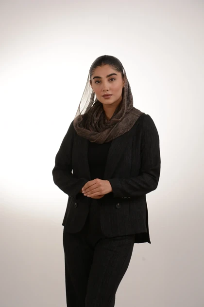 کت زنانه یقه بلیزر بغل چاک