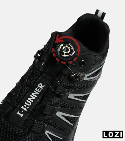 کفش کتانی مردانه و زنانه مشکی طوسی سفید I-Runner مدل 7911