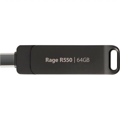 فلش مموری دو طرفه پاتریوت مدل Rage R550 ظرفیت 64 گیگابایت USB3.2