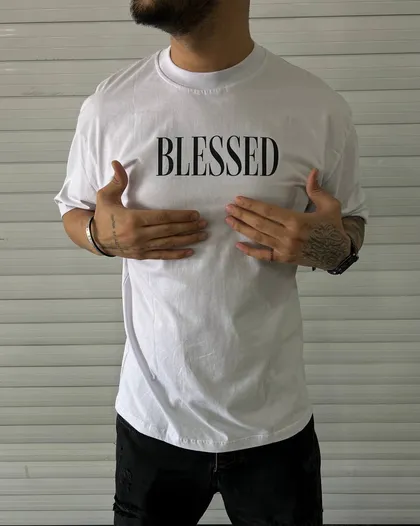 تیشرت BLESSED رنگ سفید