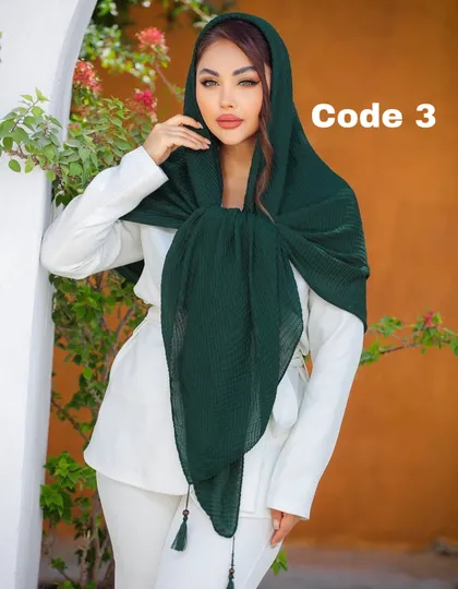 روسری پلیسه منگوله‌دار 3959