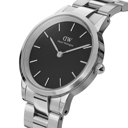 ساعت دنیل ولینگتون زنانه آکونیک لینک نقره ای مشکی اسمال Dw-3454-L